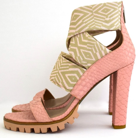 Donald J Pliner Heels 9 Sandals Ishia Leather Pink - Picture 4 of 7